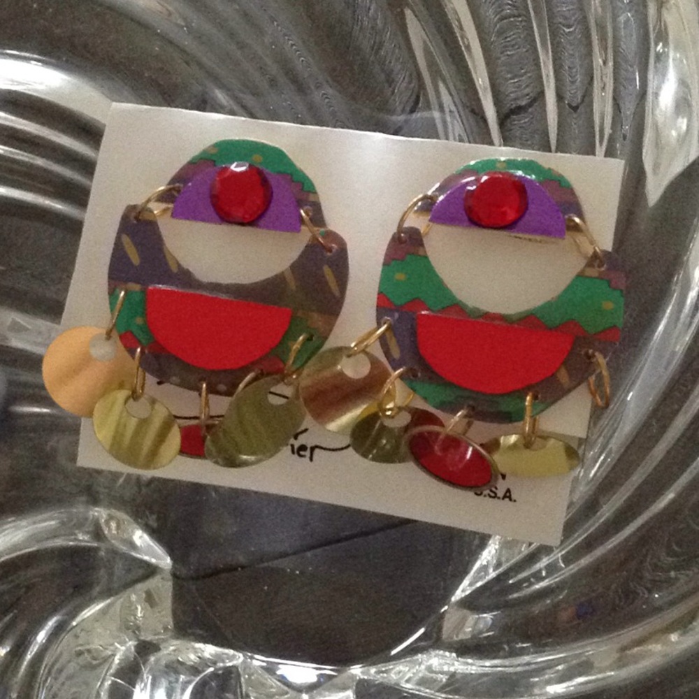 Fiesta Ribbon handmade retro Print Red/Aqua/Pur